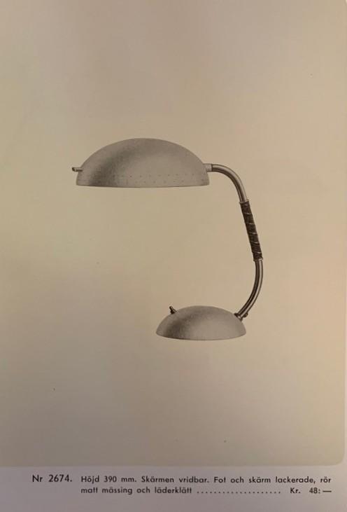 Bröderna Malmströms Metallvarufabrik, a desk lamp model "2674", Malmö, 1940s.