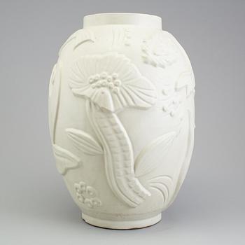 An earthenware floor vase designed by Anna - Lisa Thomson for Uppsala Ekeby, 1940's.