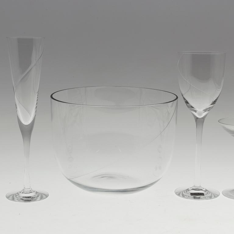 A 46 piece glass service "Line" designed by  Anna Ehrner from Kosta Boda.