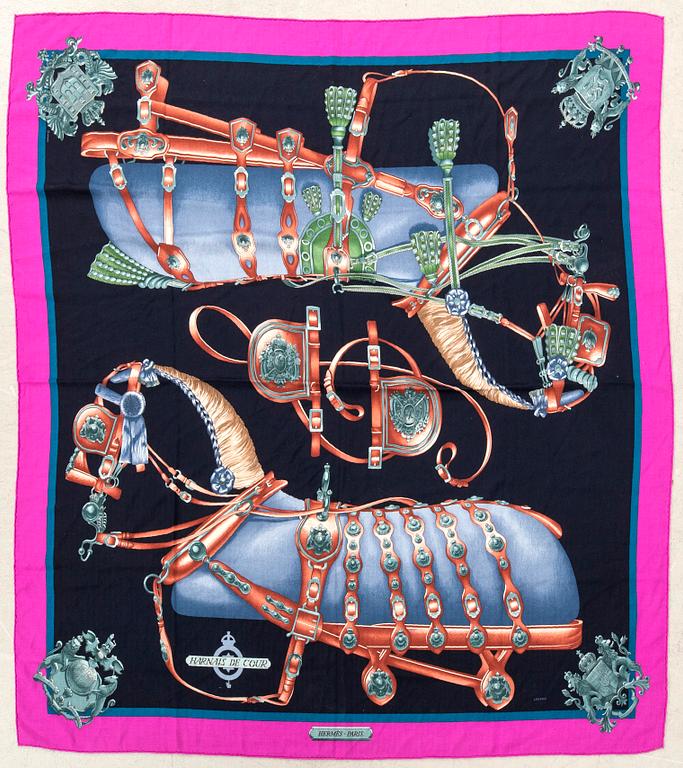 Hermès, scarf "Harnais de cour".