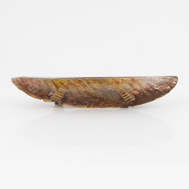 Bertil Vallien, a unique sand-cast glass sculpture of a boat, probably for Kosta Boda, Sweden.