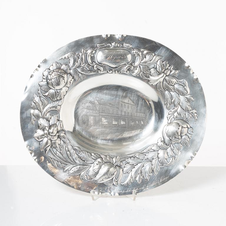 Presenterfat, silver, barockstil, GAB, Stockholm 1935.
