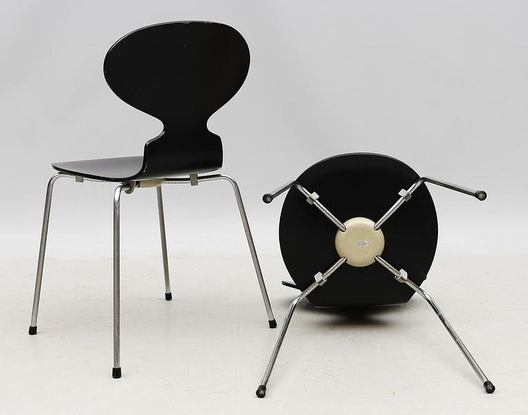 STOLAR, 6 st, "Myran", Arne Jacobsen, Fritz Hansen, 1900-talets andra hälft.