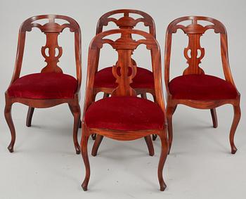 GÖTEBORGSSTOLAR, 4 st, omkring 1900-talets mitt.