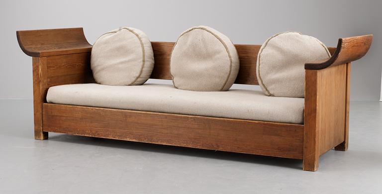 An Axel-Einar Hjorth pine sofa/bed  'Sandhamn' by Nordiska Kompaniet, ca 1929.