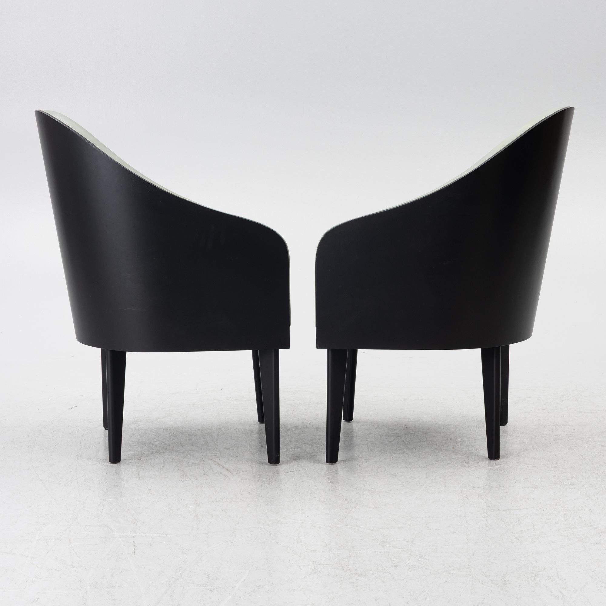 Pierre Sartogo & Nathalie Grenon, a pair of 'Toscana' lounge chairs, Saporiti Italia, 1980's.