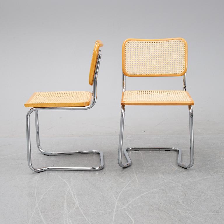 Eight tubular steel chairs, second half of the 20th Century.