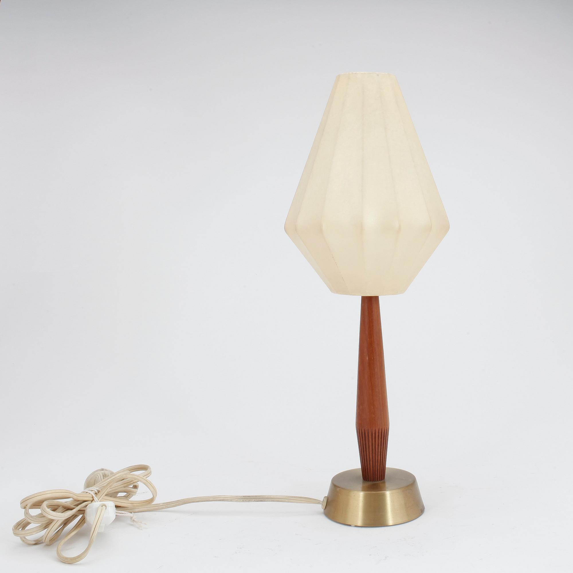 BORDSLAMPA, mässing, Asea, 1900-talets mitt.