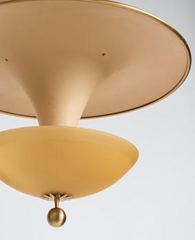 Bertil Brisborg, & Olle Elmgren, a pair of ceiling lamps, custom made, Nordiska Kompaniet 1940s.