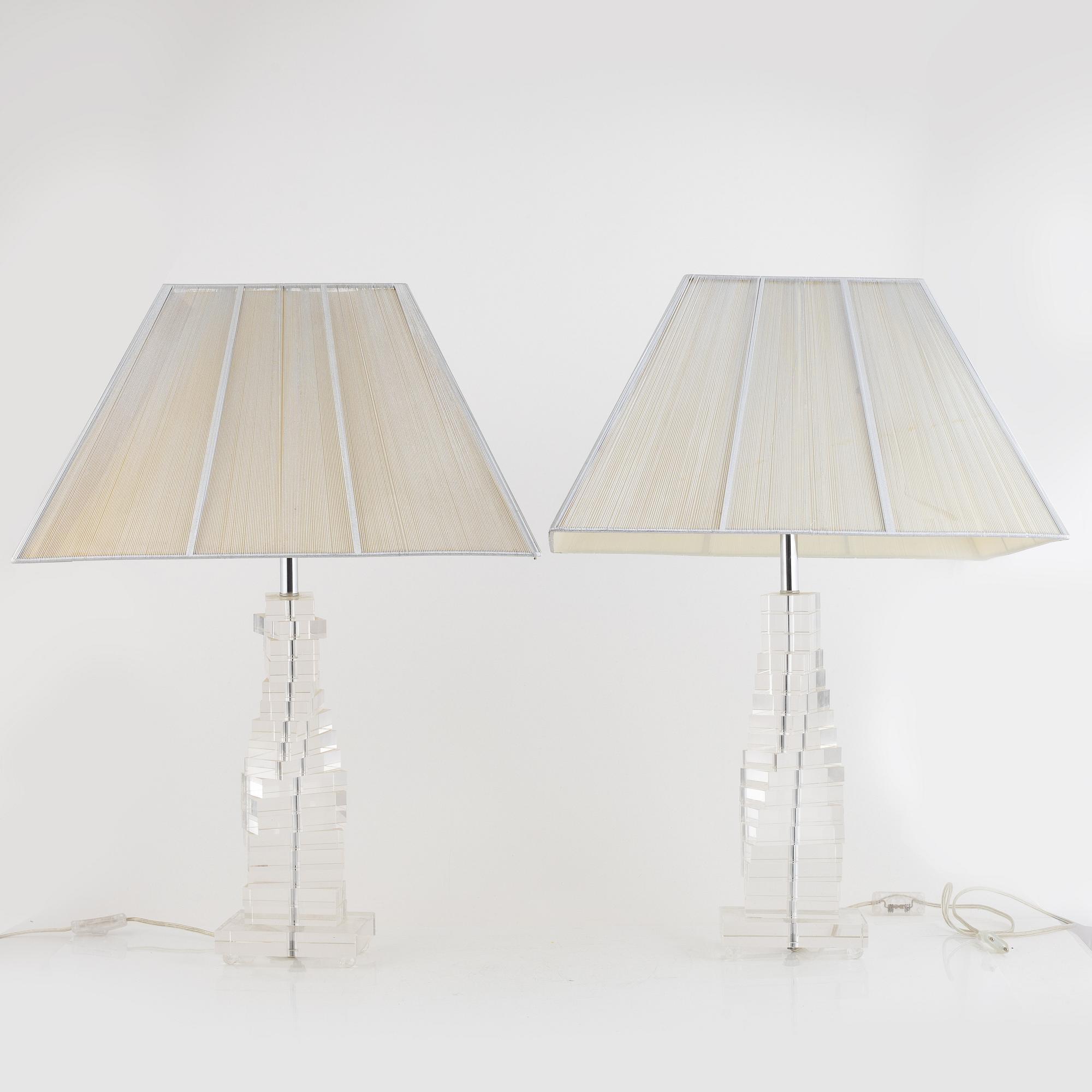 Table lamps, a pair, late 20th century.