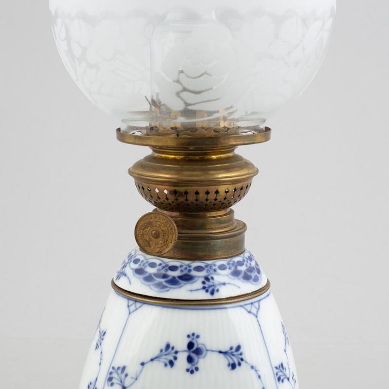 A 'Blue Fluted Half Lace' /'Musselmalet' porcelain lantern, Royal Copenhagen, model 693, 1893-1900.