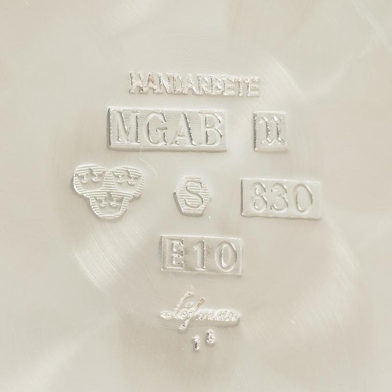 Eric Löfman, kaffeservis, 3 delar, silver, MGAB, Uppsala 1979.