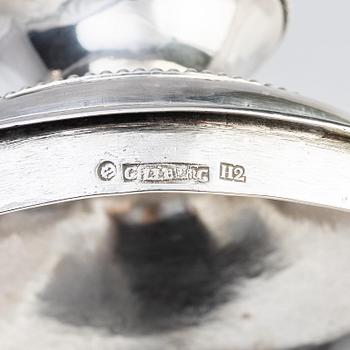 A Swedish 18th century silver sugar bowl with lid, marks of Petter Gillberg, Varberg 1790.