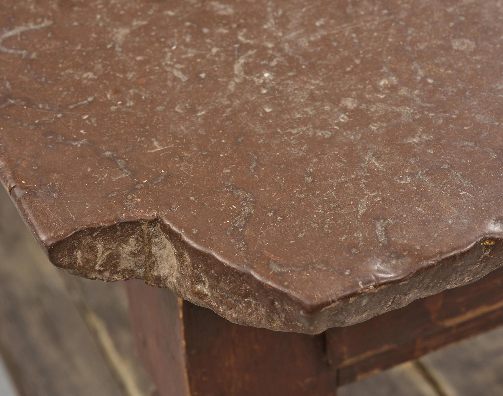 A Swedish baroque stone-top table, 18th century.