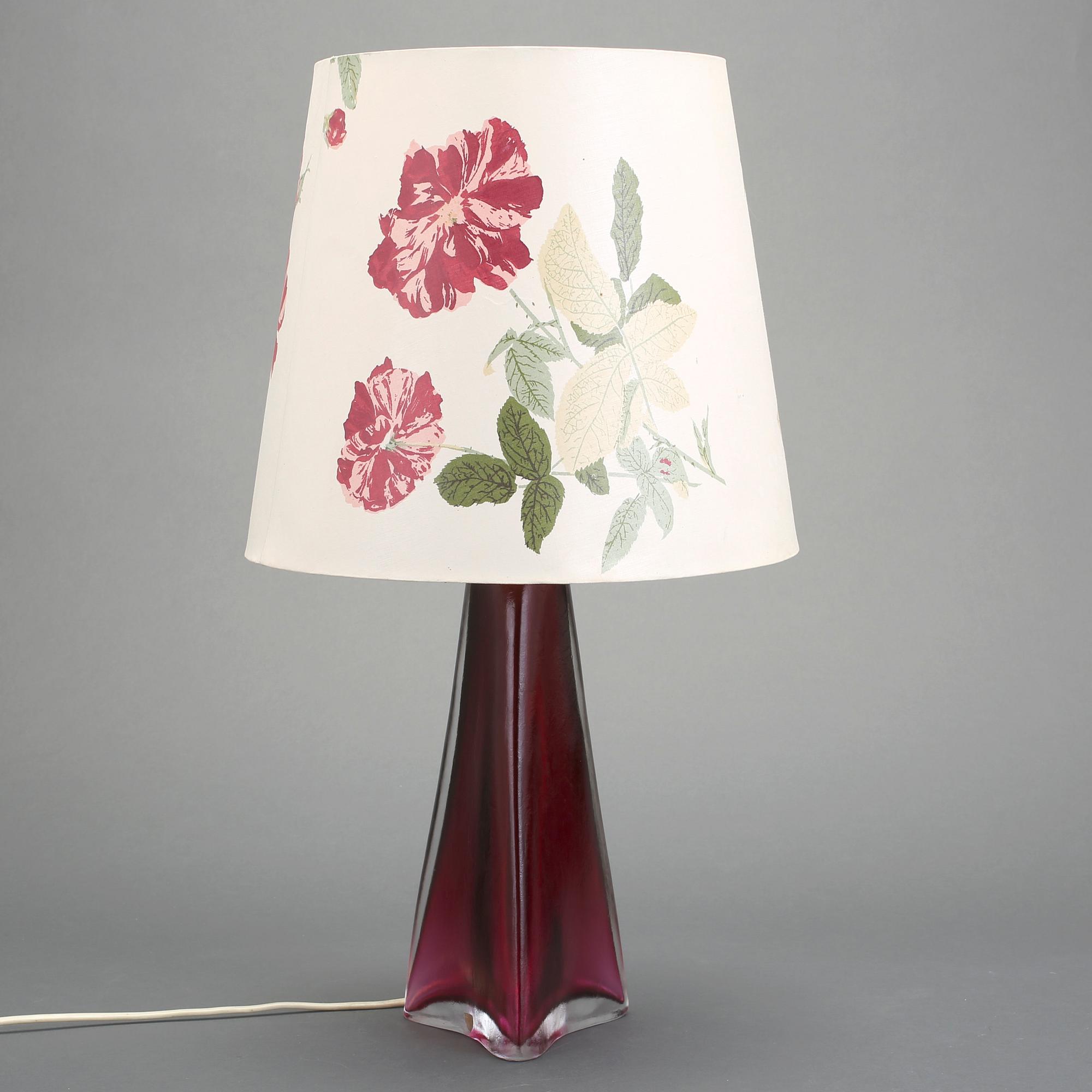 BORDLAMPA, glas, troligen Carl Fagerlund, Orrefors, signerad Orrefors, 1900-talets andra hälft.