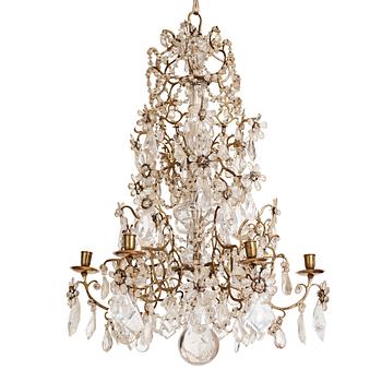 80. A Baroque-style late 19th century six-light chandelier.