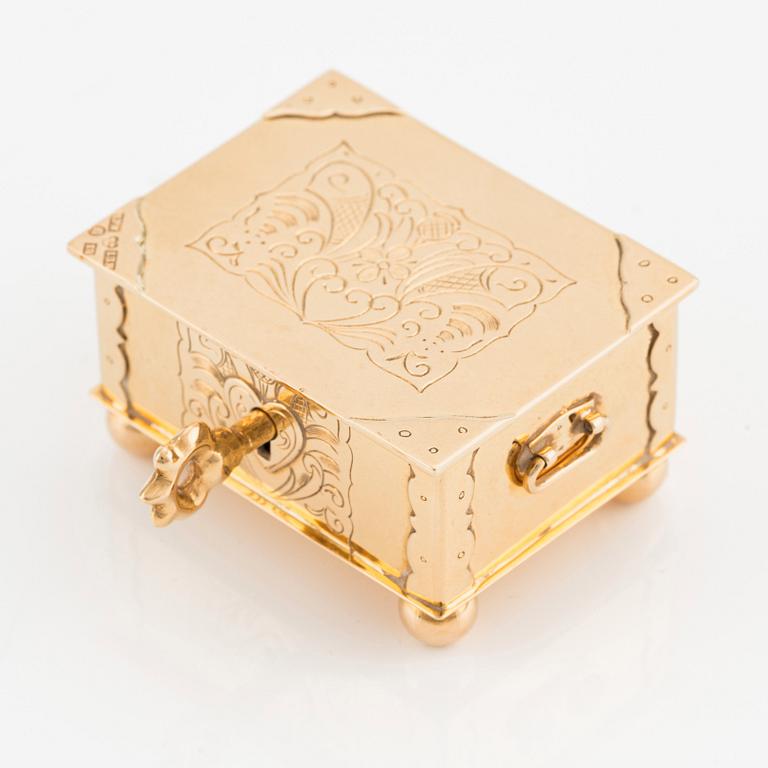 A Swedish 18K gold box, mark of S. Petersson, Bollnäs 1959.
