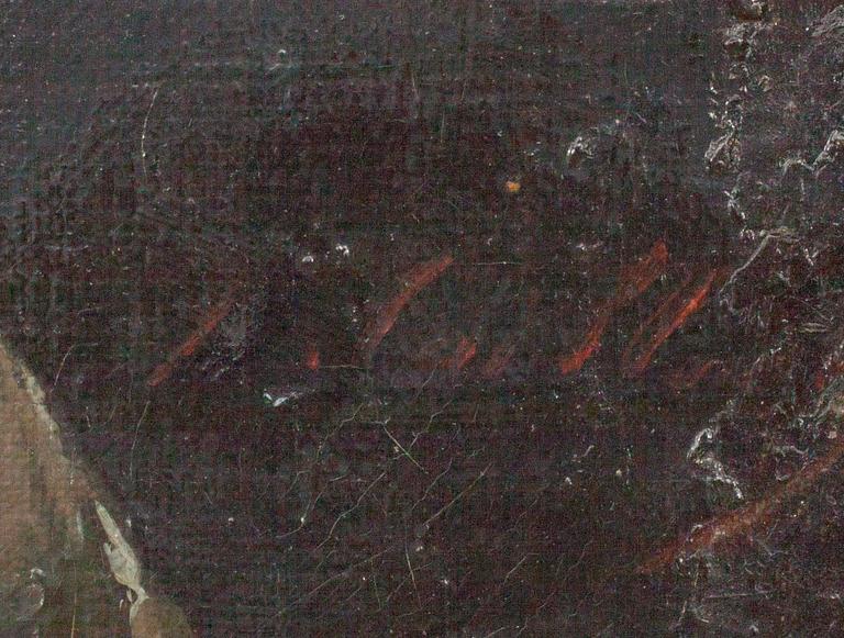 OKÄND KONSTNÄR, olja på duk, otydlig signering, Frankrike 1800-tal.