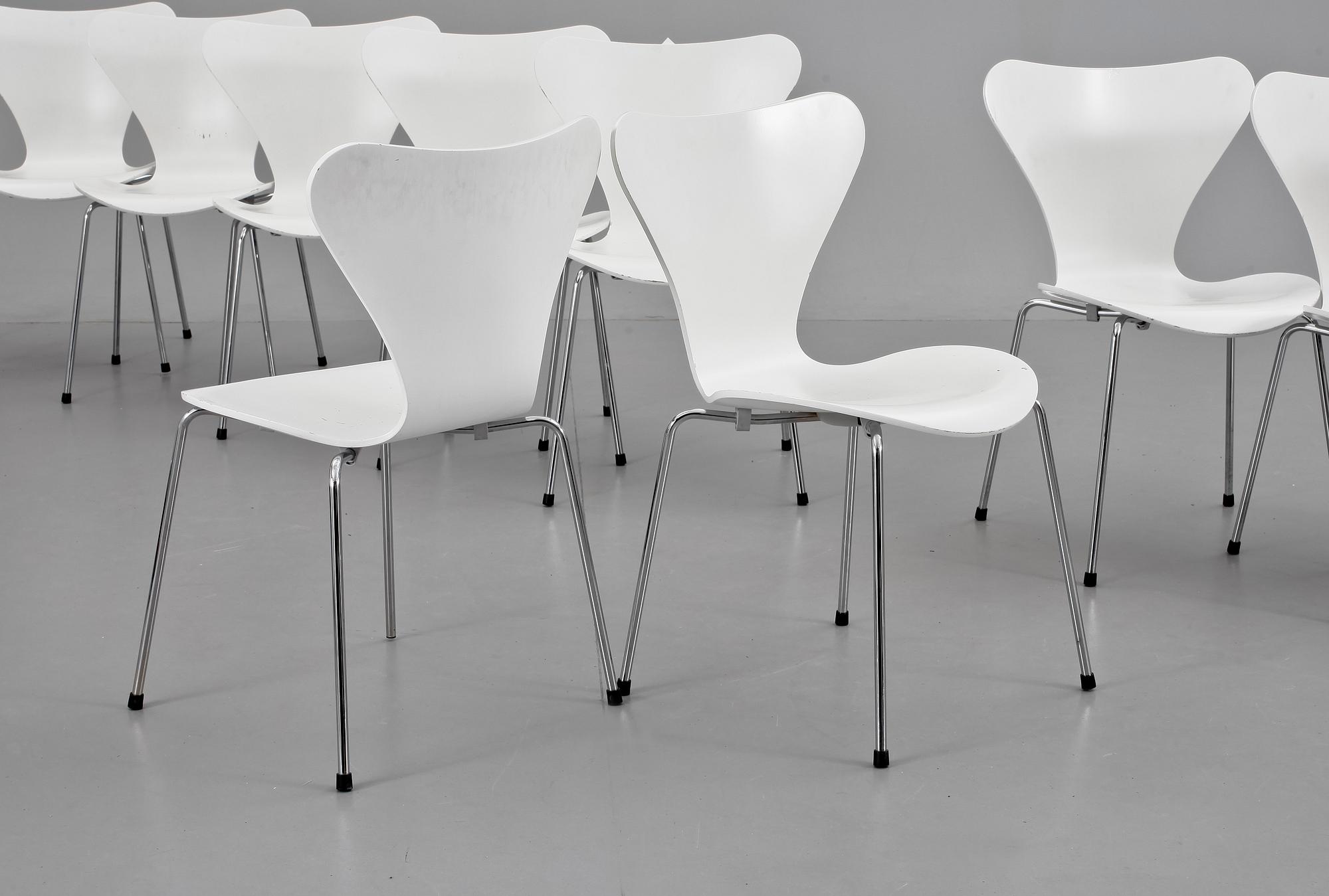 STOLAR, 10st. "Sjuan", Arne Jacobsen, Fritz Hansen.
