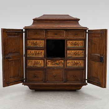 A South German or Tiroler Baroque marquetry curio cabinet, circa 1700.