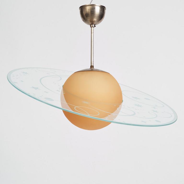 Edward Hald, a ceiling lamp model "HD 711/712", Orrefors, 1930s.