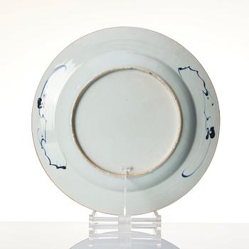 A blue and white dish, Qing dynasty, Yongzheng (1723-35).