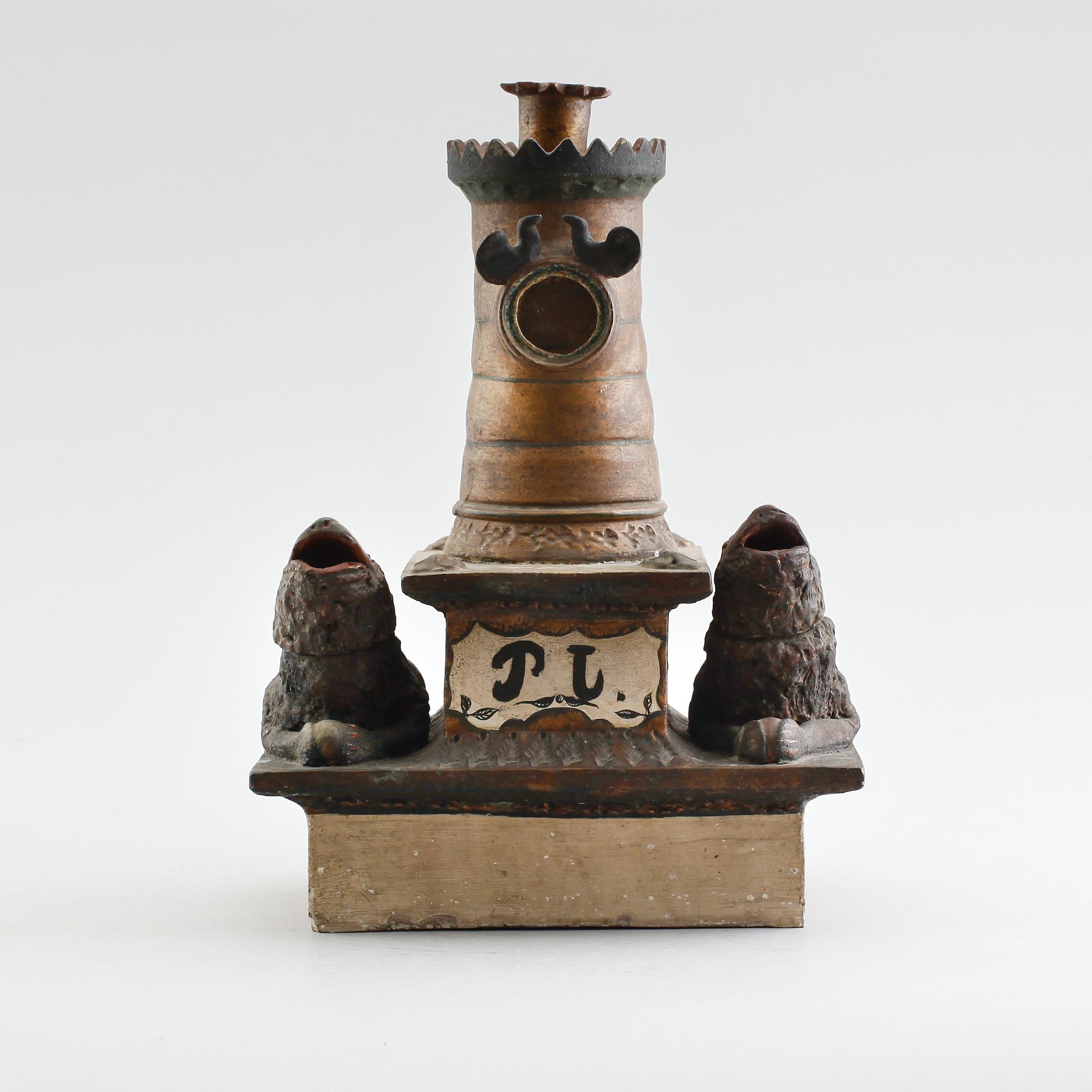 SKRIVSTÄLL, keramik, 1800-talets andra hälft.