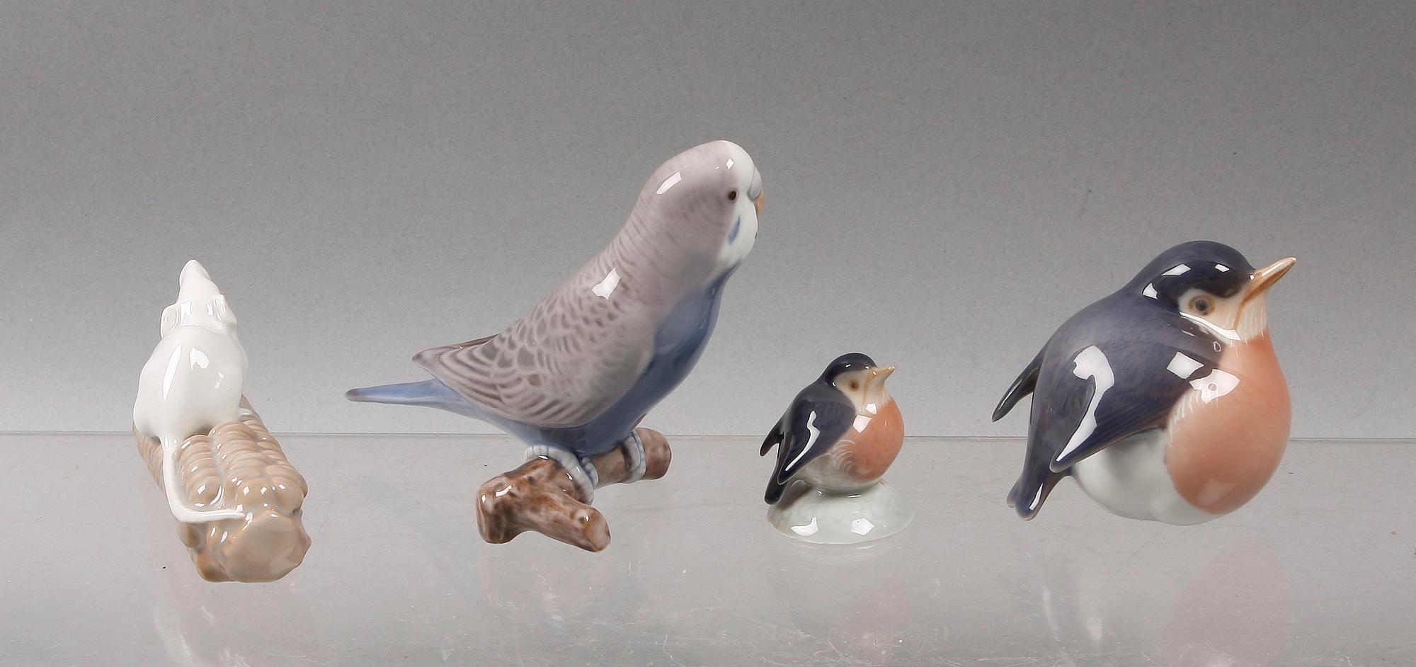 FIGURINER, 4 st. Porslin. Kunglig dansk resp Bing & Gröndahl.