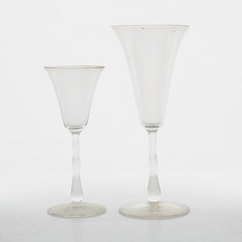 Simon Gate, a set of 36 'Stork' glasses, Orreford Sandvik, Sweden, first half of the 20th century.