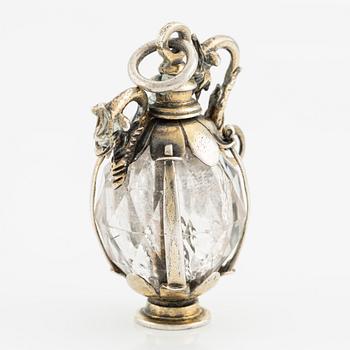 A presumably North European Renaissance rock crystal and silver-gilt pendant, 16th - 17th century.