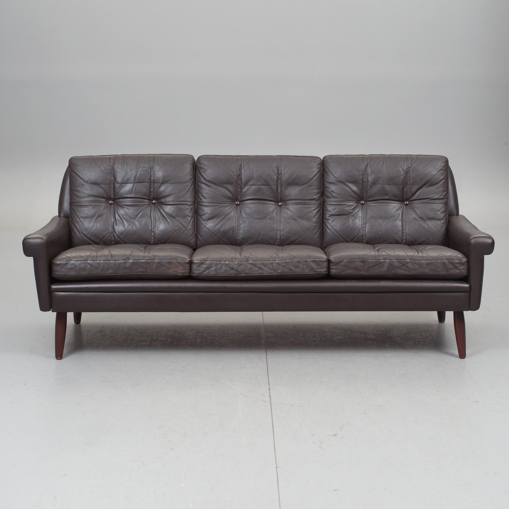 SOFFA, skinn, Danmark, 1950/60-tal.