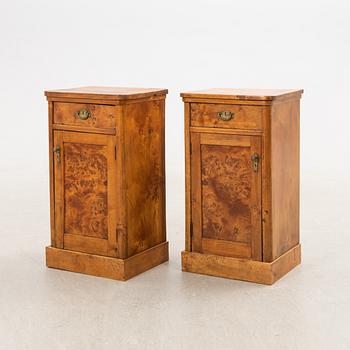 Bedside tables, a pair, first half of the 20th century.
