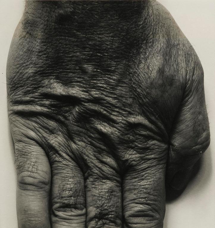 John Coplans, "Self Portrait (Standing Hand)", 1987.