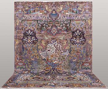 Matto, Figural Kashmar, ca 360 x 260 cm.