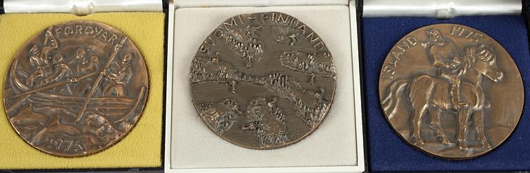 KONSTMEDALJER, 8+5+1 st, brons.