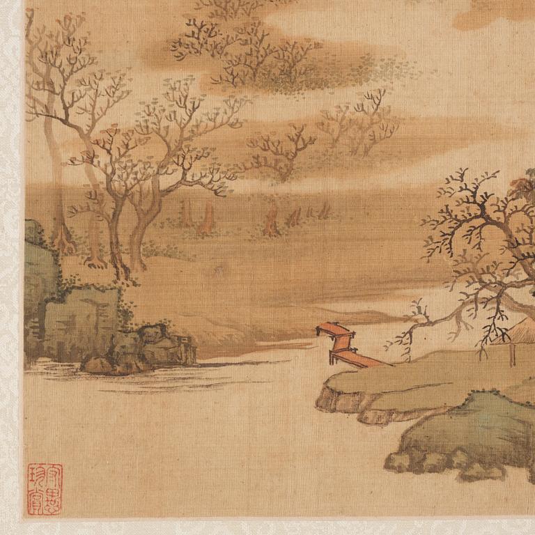 An album with 12 paintings by Qing dynasty artists, circa 1900. Attributed to Zhang Jian, Shou Ping, Yang Jin, after.