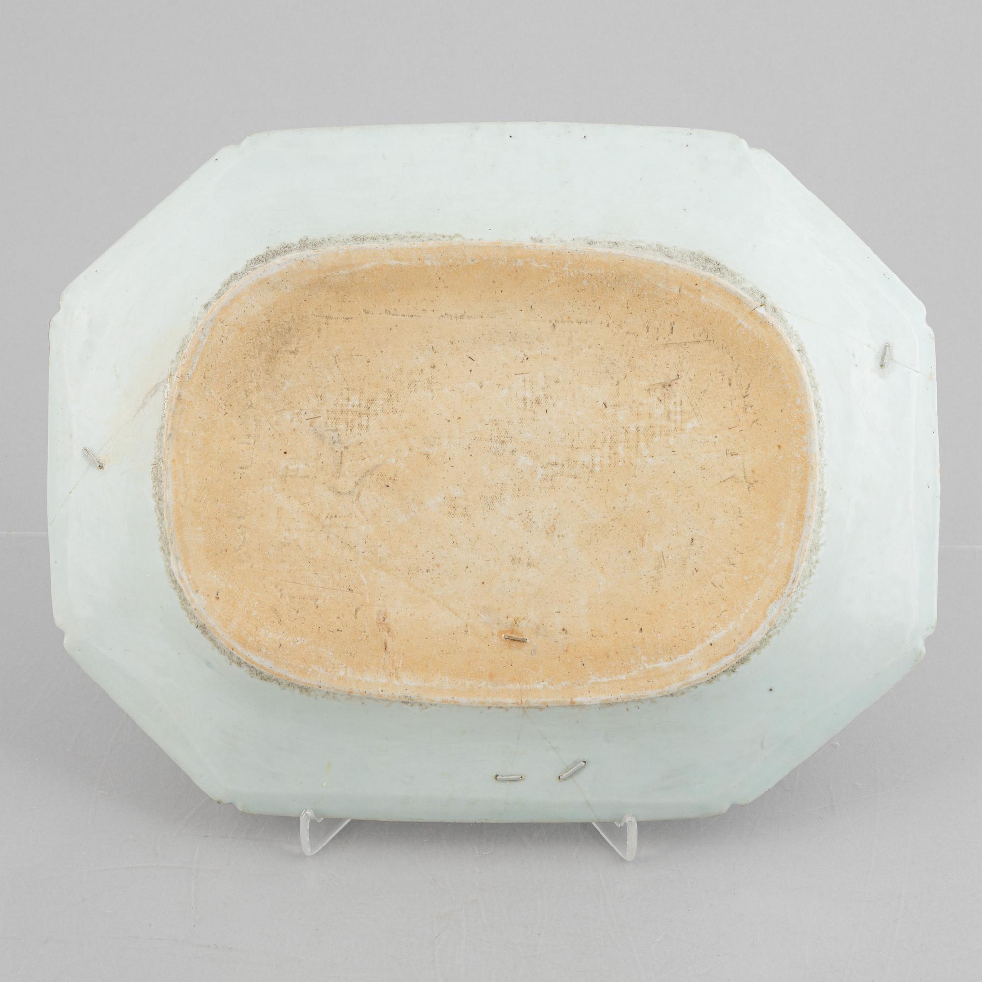A blue and white 'European Subject' serving dish, Qing dynasty, Qianlong (1736-95).