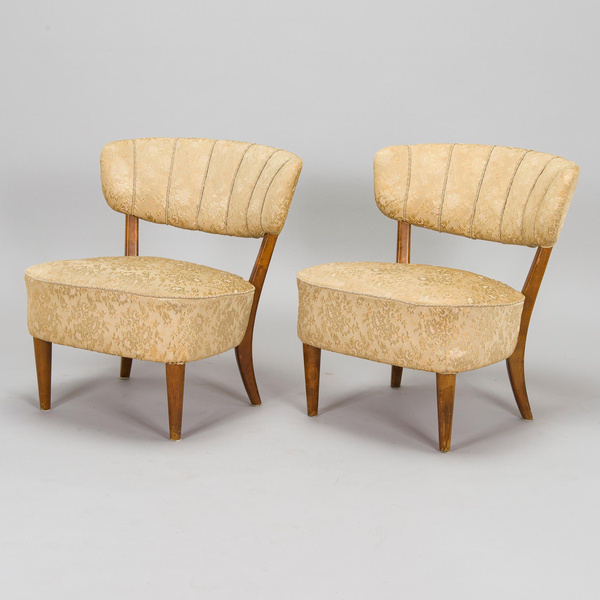 Lisa Johansson-Pape, a pair of 1940s armchairs for Oy Stockmann Ab, Keravan puusepäntehdas.