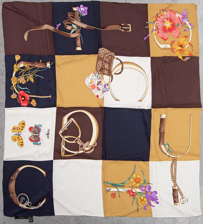 GUCCI, silk scarf.
