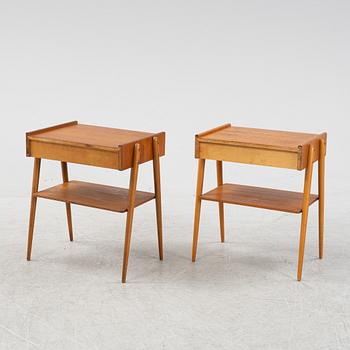 Sängbord, ett par, Carlströms Möbelfabrik, Bjärnum, 1950/60-tal.