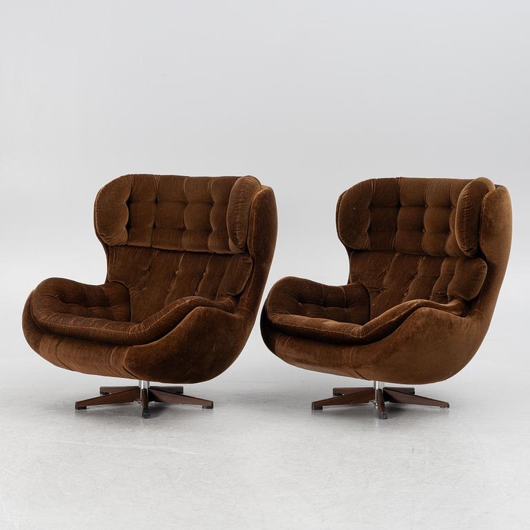 A pair of armchairs, Swedfurn, Slätte möbler, Töreboda, second half of the 20th century.