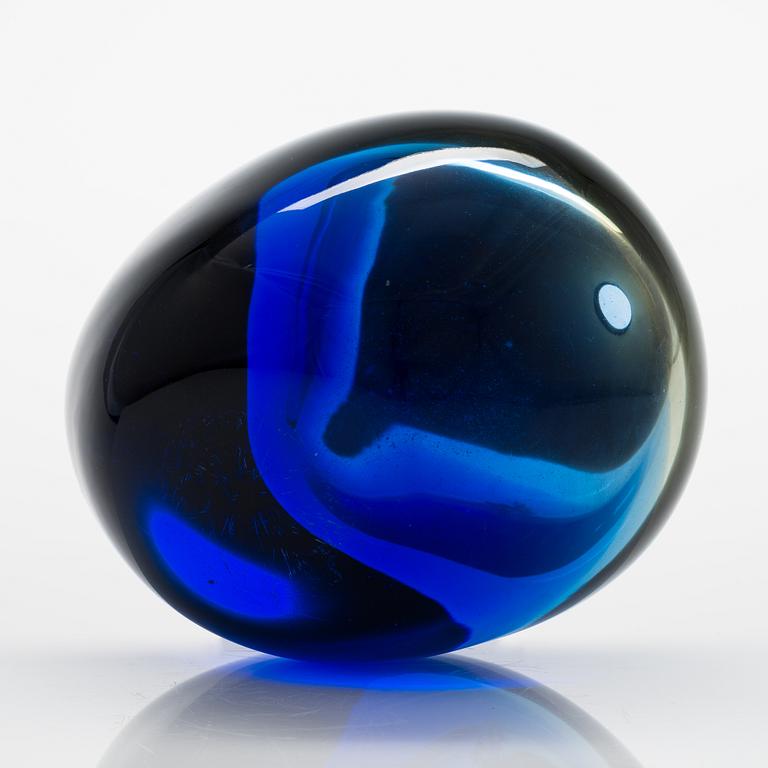 Timo Sarpaneva, glasskulptur, "Black bird", signerad Timo Sarpaneva 1997. Notsjö glasbruk.