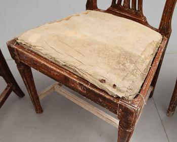 STOLAR, 4 st, gustavianska, omkring år 1800.