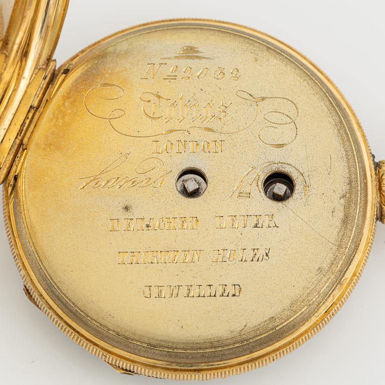 Pocket watch, 18K gold, 46 mm.