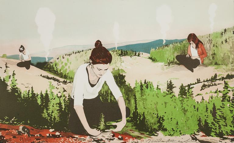 JOAKIM ALLGULANDER, färglitografi. Numrerad 64/230/.