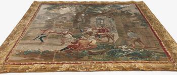 Jacob van der Borcht, vävd tapet, "Kermess" gobelängteknik ca 337 x 278 cm, Bryssel, Flanderna, signerad I. V. D BORCHT & Bryssels stadsmärke.