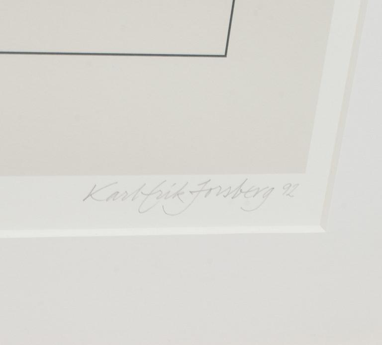 KARL-ERIK FORSBERG, färglitografi, signerad, daterad 92 och numrerad 60/150.