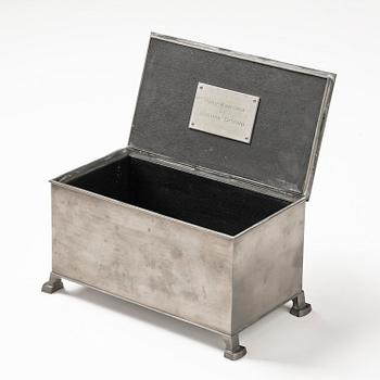 Nils Fougstedt, & Thorvald Alef, a pewter box model A 811, Firma Svenskt Tenn, Stockholm, 1929.