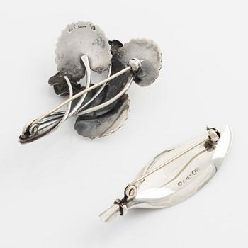 Arvo Saarela, broscher, 2 st, silver,