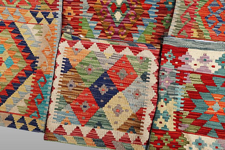 Six Kilim pillows, ca 40 x 40 cm each.